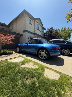 1998 BMW M Roadster in Estoril Blue Metallic over Estoril Blue & Black Nappa