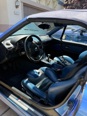 1998 BMW M Roadster in Estoril Blue Metallic over Estoril Blue & Black Nappa
