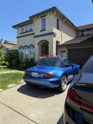1998 BMW M Roadster in Estoril Blue Metallic over Estoril Blue & Black Nappa