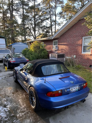 1998 BMW M Roadster in Estoril Blue Metallic over Estoril Blue & Black Nappa
