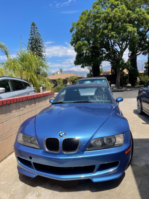 1999 BMW M Roadster in Estoril Blue Metallic over Estoril Blue & Black Nappa