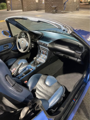 1999 BMW M Roadster in Estoril Blue Metallic over Estoril Blue & Black Nappa