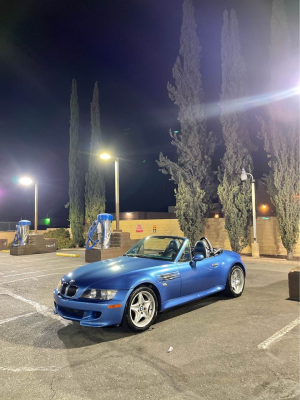 1999 BMW M Roadster in Estoril Blue Metallic over Estoril Blue & Black Nappa