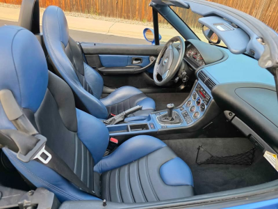 1999 BMW M Roadster in Estoril Blue Metallic over Estoril Blue & Black Nappa