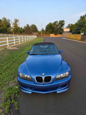 1999 BMW M Roadster in Estoril Blue Metallic over Estoril Blue & Black Nappa
