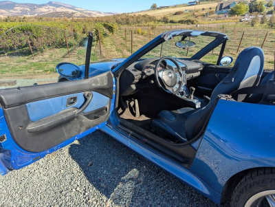 1999 BMW M Roadster in Estoril Blue Metallic over Estoril Blue & Black Nappa