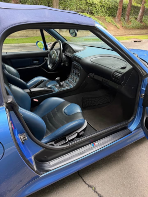 1999 BMW M Roadster in Estoril Blue Metallic over Estoril Blue & Black Nappa
