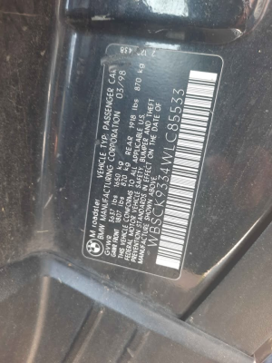 1998 BMW M Roadster in Cosmos Black Metallic over Dark Gray & Black Nappa