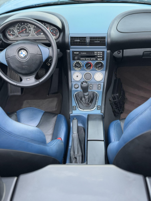 1998 BMW M Roadster in Estoril Blue Metallic over Estoril Blue & Black Nappa