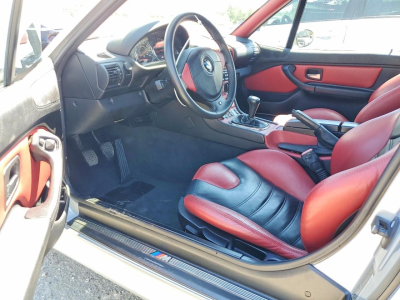 1998 BMW M Roadster in Arctic Silver Metallic over Imola Red & Black Nappa
