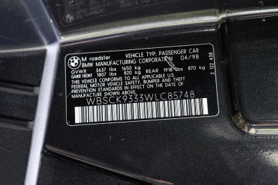 1998 BMW M Roadster in Cosmos Black Metallic over Black Nappa