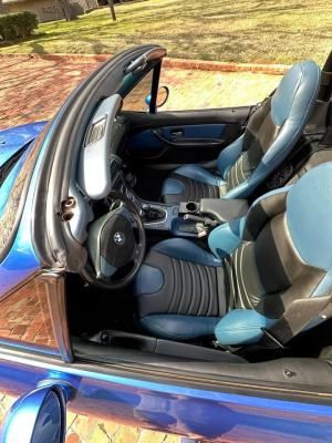 1998 BMW M Roadster in Estoril Blue Metallic over Estoril Blue & Black Nappa