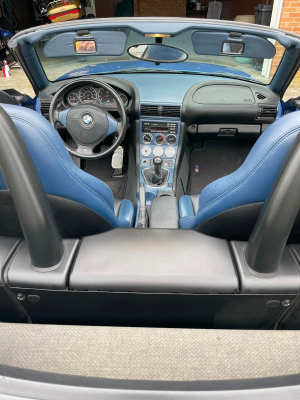 1998 BMW M Roadster in Estoril Blue Metallic over Estoril Blue & Black Nappa