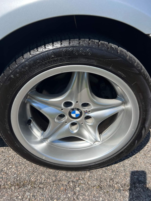 1998 BMW M Roadster in Arctic Silver Metallic over Imola Red & Black Nappa