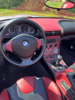 1998 BMW M Roadster in Arctic Silver Metallic over Imola Red & Black Nappa