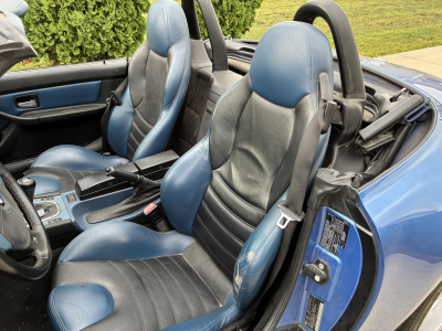 1998 BMW M Roadster in Estoril Blue Metallic over Estoril Blue & Black Nappa