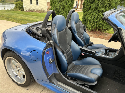 1998 BMW M Roadster in Estoril Blue Metallic over Estoril Blue & Black Nappa