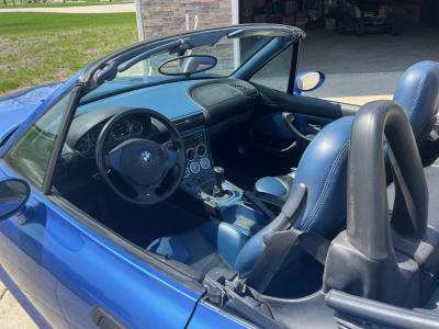 1998 BMW M Roadster in Estoril Blue Metallic over Estoril Blue & Black Nappa