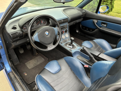 1998 BMW M Roadster in Estoril Blue Metallic over Estoril Blue & Black Nappa