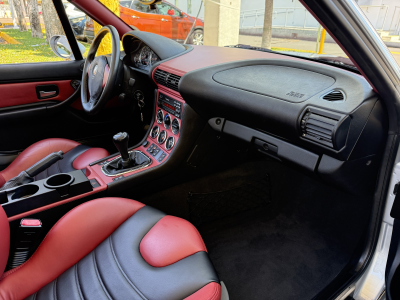 1998 BMW M Roadster in Arctic Silver Metallic over Imola Red & Black Nappa