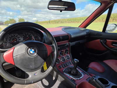 1998 BMW M Roadster in Arctic Silver Metallic over Imola Red & Black Nappa