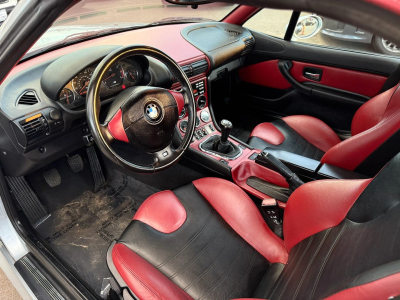 1998 BMW M Roadster in Arctic Silver Metallic over Imola Red & Black Nappa