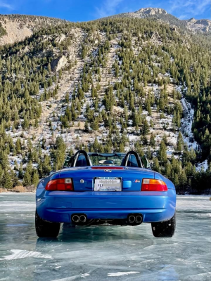1998 BMW M Roadster in Estoril Blue Metallic over Estoril Blue & Black Nappa