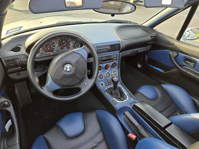 1998 BMW M Roadster in Arctic Silver Metallic over Estoril Blue & Black Nappa
