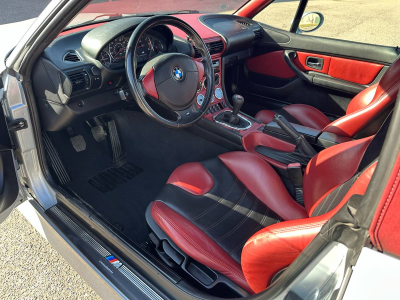 1998 BMW M Roadster in Arctic Silver Metallic over Imola Red & Black Nappa