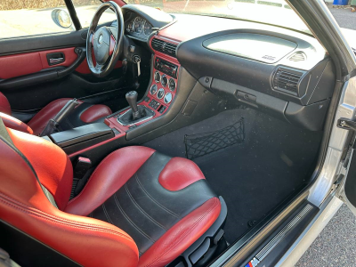 1998 BMW M Roadster in Arctic Silver Metallic over Imola Red & Black Nappa
