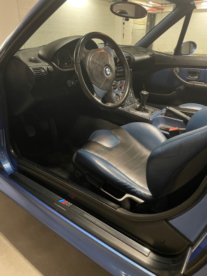 1998 BMW M Roadster in Estoril Blue Metallic over Estoril Blue & Black Nappa