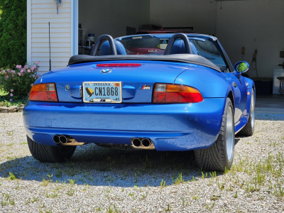 1998 BMW M Roadster in Estoril Blue Metallic over Estoril Blue & Black Nappa