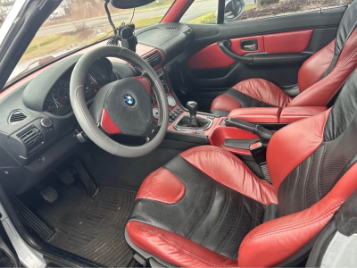 1999 BMW M Roadster in Arctic Silver Metallic over Imola Red & Black Nappa