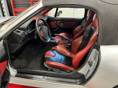 1999 BMW M Roadster in Arctic Silver Metallic over Imola Red & Black Nappa