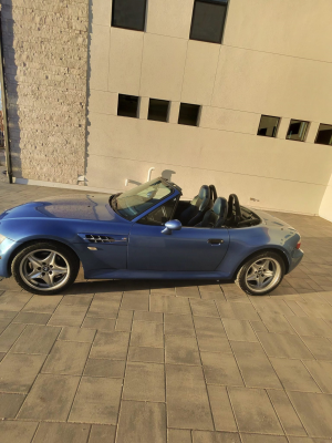 1999 BMW M Roadster in Estoril Blue Metallic over Estoril Blue & Black Nappa