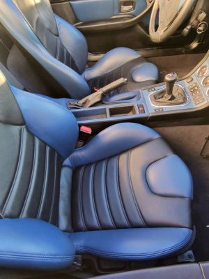 1999 BMW M Roadster in Estoril Blue Metallic over Estoril Blue & Black Nappa