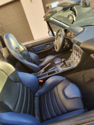 1999 BMW M Roadster in Estoril Blue Metallic over Estoril Blue & Black Nappa