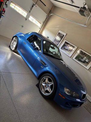 1999 BMW M Roadster in Estoril Blue Metallic over Estoril Blue & Black Nappa