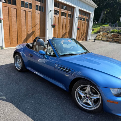 1999 BMW M Roadster in Estoril Blue Metallic over Estoril Blue & Black Nappa