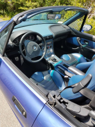 1999 BMW M Roadster in Estoril Blue Metallic over Estoril Blue & Black Nappa