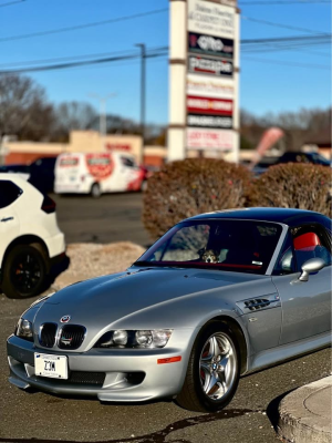 1999 BMW M Roadster in Arctic Silver Metallic over Imola Red & Black Nappa