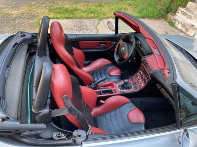1999 BMW M Roadster in Arctic Silver Metallic over Imola Red & Black Nappa