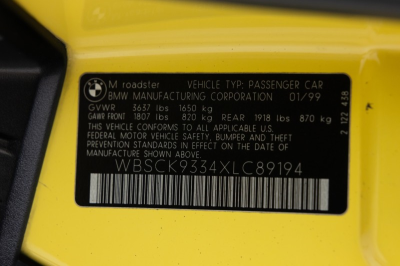 1999 BMW M Roadster in Dakar Yellow 2 over Black Nappa