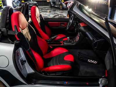 1999 BMW M Roadster in Arctic Silver Metallic over Imola Red & Black Nappa