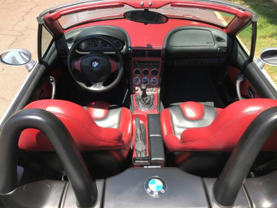 1999 BMW M Roadster in Arctic Silver Metallic over Imola Red & Black Nappa