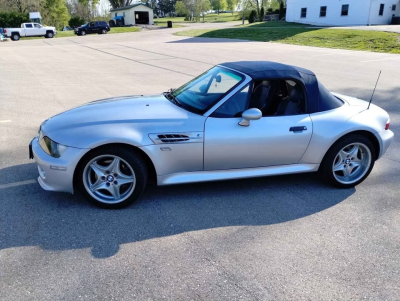 2000 BMW M Roadster in Titanium Silver Metallic over Estoril Blue & Black Nappa