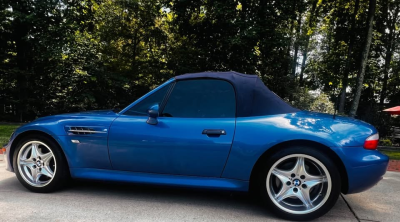 2000 BMW M Roadster in Estoril Blue Metallic over Estoril Blue & Black Nappa