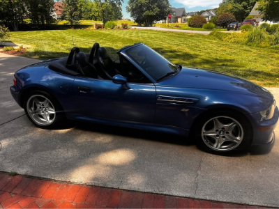 2000 BMW M Roadster in Estoril Blue Metallic over Estoril Blue & Black Nappa