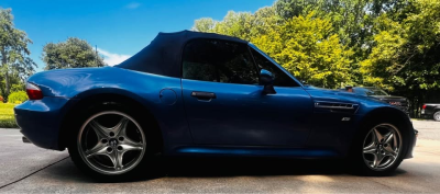 2000 BMW M Roadster in Estoril Blue Metallic over Estoril Blue & Black Nappa
