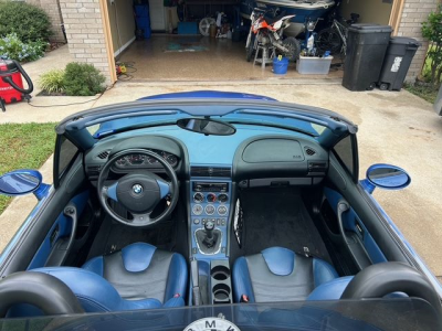 2000 BMW M Roadster in Estoril Blue Metallic over Estoril Blue & Black Nappa